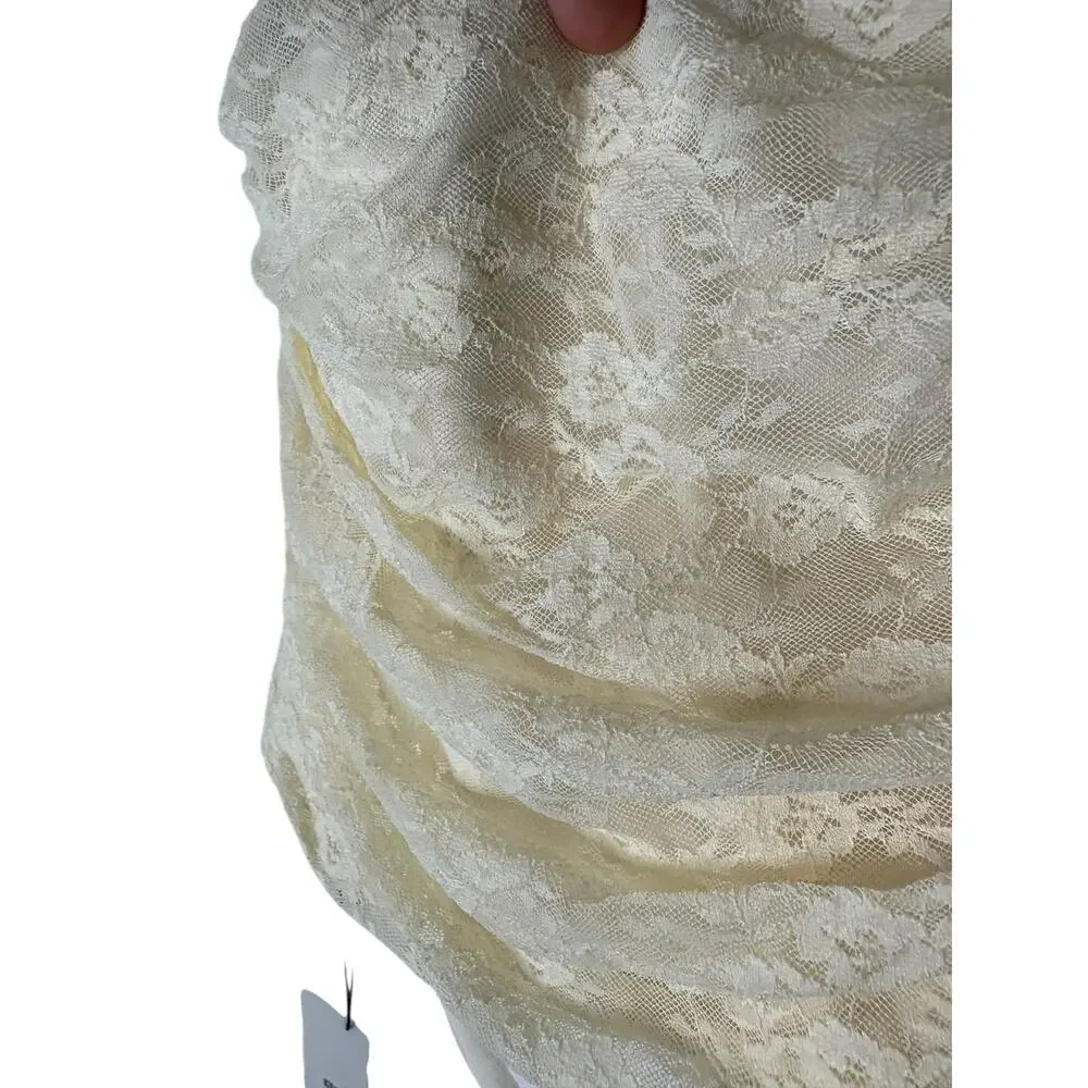 More To Come Floral Lace Strapless Crop Top Coquette Vintage Y2K Fairy SM Party